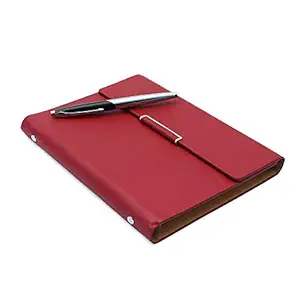 GRYPHUS By SS Creation Crimson Red Faux Leather Magnetic Lock Travel Journal, Personal Diary Organizer Memo Holder Notebook Professional Planner for Girls and Boys with Pen