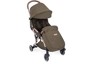 Ickle Bubba Globe Prime Poussette de voyage ultra-compacte, de la naissance jusqu’à 3 ans, kaki sur cadre or rose