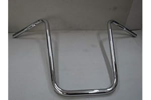 GZM - Manillar Apehanger Alto 25 mm Cromado Universal para Moto Harley Custom Chopper Bobber