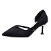 Produktbild friendGG Damenmode Wies Toe High Heels Damen Wild Stiletto Wildleder Sandalen Pumps Halbschuhe Mit Blockabsatz Kopf Flacher Mund Ferse Einem Knopf Schnallen Damenschuhe Mode Einfache Wilde Schuhe