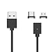 Produktbild Magnetisches USB-C-Kabel, WSKEN X1-Magnetladekabel mit Typ C, Micro-USB-Anschluss Schnelles Laden und Datensynchronisationskabel für Android-Typ-C-Gerät-1M / 3.3ft Schwarz