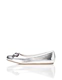 bailarinas niña ceremonia Lacito en la parte delantera RED WAGON Francesitas Metalizadas para Niñas, Plateado (Silver), 30.5 EU