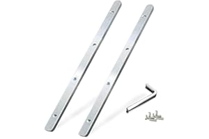 HAWMOW Kit de accesorios de conector de riel guía 71358 482107 para sierra de pista Festool Makita DeWalt cortes largos, Triton en riel guía integrado ranuras en T para corte seguro, paquete de 2, plateado