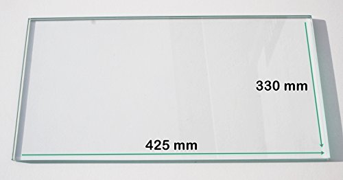 Khlschrank Einlegeboden / Glasplatte / Gemsefach  Klarglas 4 mm dick - 425 mm x 330 mm  Direkt vom Glasereifachbetrieb!!!