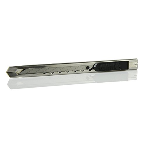 Ehdis® Light Duty 9mm Snap Off 30 Grad Klingen Slim Edelstahl Hülle abschließbar Box Cutters Graphic Messer mit Blade Snapper Hinzugefügt 10 Blades, 5 Set - 2