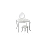 Coiffeuse blanche 60x40x91 cm avec tabouret