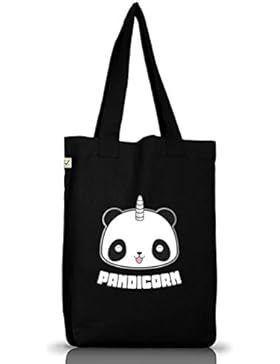 Unicorn Panda Jutebeutel Stoffbeutel Earth Positive mit Pandicorn Motiv