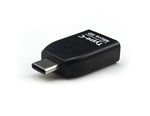 Saxonia OTG USB-C MicroSD Kartenleser Adapter (USB 3.1 Card Reader Micro-SD SDHC TF) USB On-The-Go Schwarz