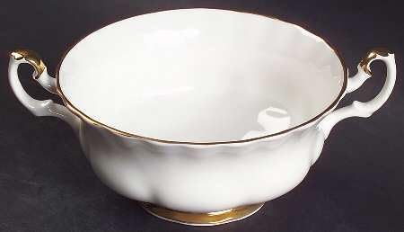 ROYAL ALBERT VAL D'OR - 2 HDL SOUP CUP ONLY - RARE - BNIB - UK MADE -