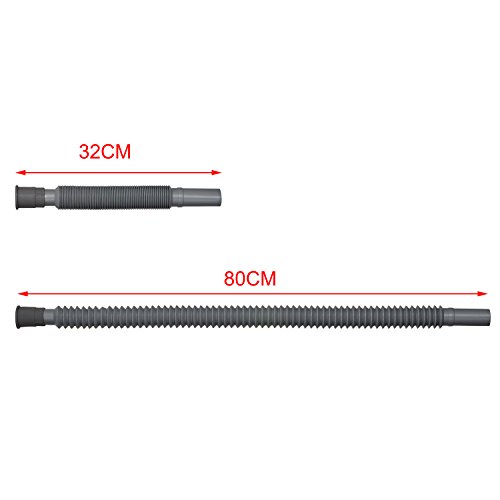 PChero Universal Flexibel Waschbecken Siphon, Stecker und Verwendung (Minimale Länge 32cm, Maximale Länge 80cm) - 3
