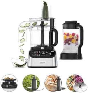 Kenwood MultiPro OneTouch FDM73.480SS, Robot da Cucina Multifunzione con 8 Accessori in Dotazione, Velocità Variabile, Bilancia Integrata, Lavabile in Lavastoviglie, 1000W, Argento
