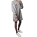 Produktbild Damen Kleider Dasongff Langarmkleid Hemkleid Pulloverkleid Frauen Rundhals Langarm mit Taschen Lose Tunikakleid Wickelkleider Skaterkleid Minikleid