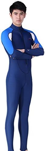 Evedaiy Men's Diving Suit Swimsuit Full Body Diving Suit &amp; Sports Skins for Running,Exercising,Snorkeling,Swimming,Spearfishing&amp;Water Sports Blue 1 Size L