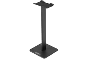 Iggual – Soporte Auriculares, Reposa Cascos Gaming con Base Pesada y ABS, para Escritorio y Todos los Tamaños de Auriculares, Color Negro