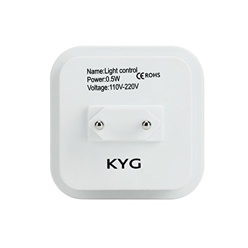 KYG LED Steckdosenlicht Set 0.5W Nachtlicht mit Dämmerungssensor Automatisch Licht Sensor Energiesparen Weiß - 4