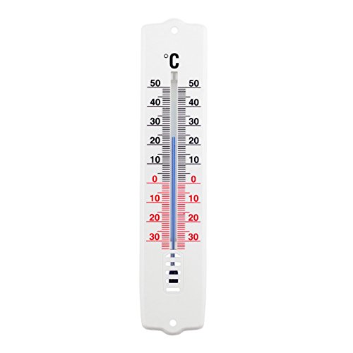 Analog Innen - Außen - Garten Thermometer 20 cm . Kunststoff weiß Deutsche Herstellung . Temperatur Anzeige - 35 bis + 50 °C