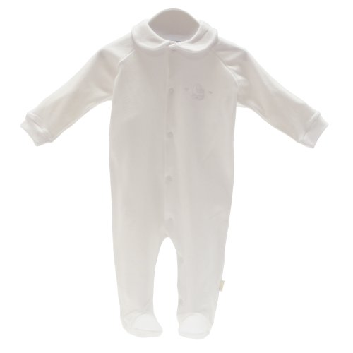 Cambrass Unisex Baby All in One Plain Egyptian Cotton Playsuit White Newborn