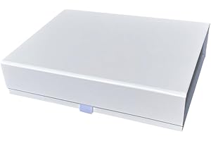 Thepaperbagstore Boîte cadeau magnétique de luxe pour mariage, mariage, fête prénatale (White - Medium-220x170x50mm)