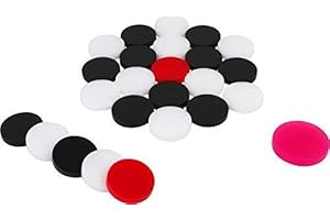 Kalindri Sports 6MM Acrylic Carrom Coin (24 Coins with 1 STRICKER) with Carrom Powder