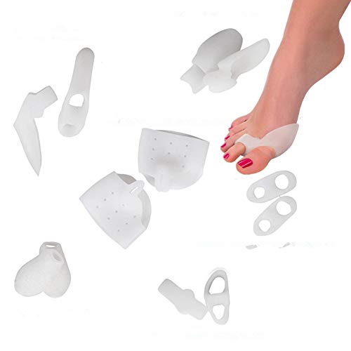 Alivio de Juanete(12pcs) - Trata el dolor de pies, corrige juanetes, juanetes de sastre, el dolor en el dedo gordo del pie, y mucho más. Incluye separadores de convergencia, los separadores y las planchas tienen