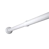 Aluminio de alta calidad TATAY 5580301 - Barra recta extensible para cortina de ducha, Aluminio, Blanco, 110-190 cm