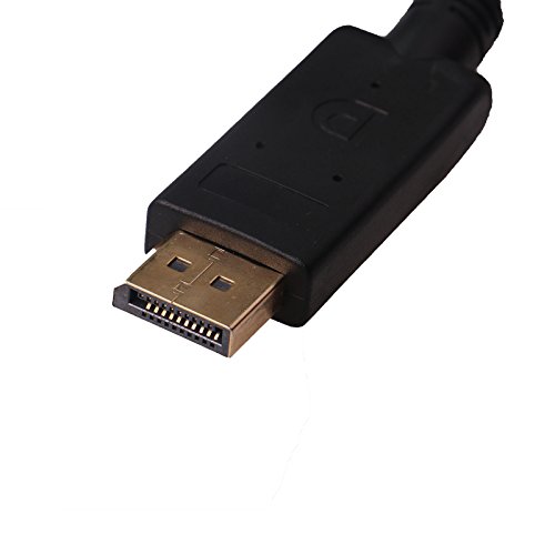 Silk Road vergoldet DisplayPort auf VGA Kabel 6 Füße Stecker auf Stecker in Schwarz - 3