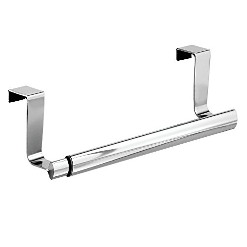 InterDesign 60282EU Axis Ausziehbarer Handtuchhalter zum Hängen über die Schranktür, Metall, chromfarben, 23,5 x 6,99 x 6,35 cm