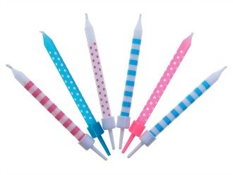 Geburtstagskerzen 6 Stück rosa- weiß- türkis Feier Party - 3