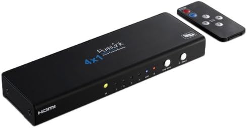 PureLink PS410 ProSpeed HDMI switch (3D, 1080p, HD-Ready, 4x HDMI, HDCP) incl. remote control, black