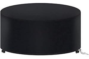 Hydrogarden Cubierta para Mesa Redonda de Jardín 420D Cubierta para Mesa Redonda de Patio para Juego de Sillas, Resistente al Agua, 128x74cm, Negro