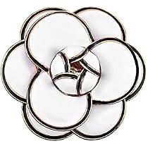 Gimiro Broche Fleur Camélia Strass Et Perles - Accessoire Élégant Pour Robe Ou Blazer - 4.5x4.5cm