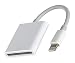 Produktbild Excellentas iPhon SD Kartenleser Adapter Card Reader Light 8 Pin Karten Lesegerät kompatibel mit iPhone XS Max, Xr, Xs, X, 8, 8 Plus, 7, 7 Plus, 6s, 6s Plus, 6, 6 Plus, 5s, 5c, 5, SE und iPad in weiß