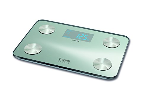 Caso body fit Design Personenwaage (3410) Ultra slim - lässt sich gut in kleinen Badezimmern verstauen, 10 Personen Speicher, BMI