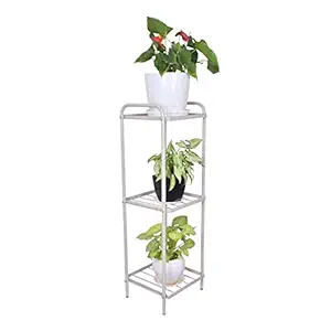 D&V ENGINEERING - Creative in innovation Metal 3-Tier Indoor Outdoor Multipurpose Plant Stand Rack, Flower Pot Display Shelf - White