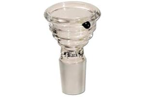 BONG- DISCOUNT.DE Bong-discount Black Leaf - Bomboniera con testa in vetro, attacco NS 19 (18,8 mm)