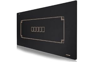 SLOWPLAY Tapis de Poker Godel Texas Holdem 180x90cm | Dessus de Table de Poker Portable, Noir et Champagne, Hydrofuge, réduction du Bruit et Tube de Transport pour Les Jeux Partout