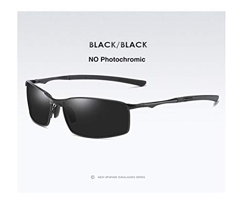 Preisvergleich Produktbild Polarisierte Photochrome Sonnenbrille Mens Transition Lens Driving Brille Männlicher Fahrer Safty Brille Oculos Gafas De Sol (Frame Color : Package A, Lenses Color : Black Black)