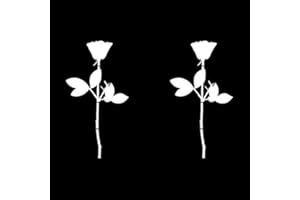 ‎GREENIT GreenIT Rose 10cm Auto Fenster Spiegel Aufkleber Tattoo die Cut Decals Vinyl Selbstklebende Deko Folie Depeche Mode (2 Stück weiß)