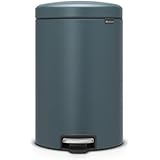 Brabantia NewIcon Cubo de basura de pedal de 20 litros, Acero Inoxidable, Mineral Reflective Blue