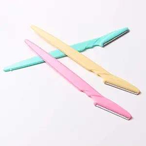 Beauty Blooms Eyebrow Razor for Women with Lipstick Face Facial Hair Remover Eyebrow Trimmer Sharp Mini Makeup Knife Shaper Shaver For Ladies 3 Pcs Set (1 Pack - 3 Pcs)