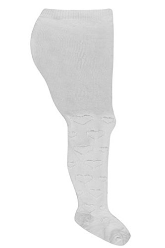 Sofias Closet Baby Kids Tight White Cream Pink Embroidered Pattern Tights Newborn-24