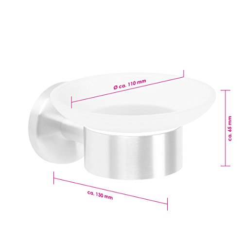 bremermann® Bad-Serie PIAZZA – Seifenschale, Seifenhalter aus Glas & Edelstahl - 3