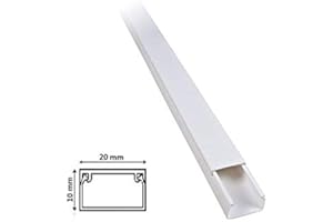 TOT ELECTRIC 6PZ Canalina 20x10 mm bianca passacavi 2mt per Impianto elettrico da parete facile installazione organizzazione cavi elettrici con copertura