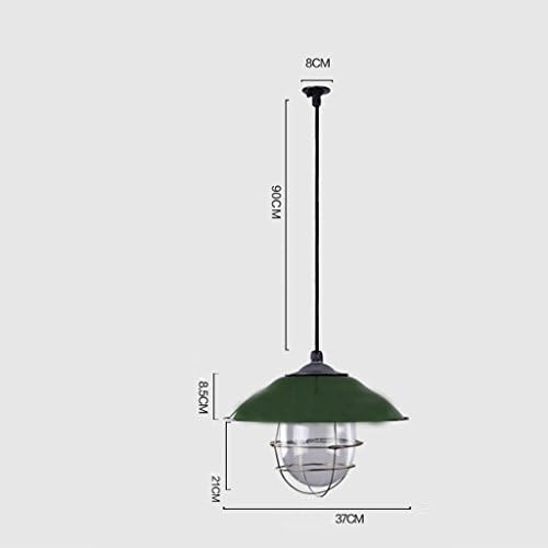 XUEWENZHE Restaurant Cafe Retro hanging line lamp mining lamp with glass shade Enamel shade lamp explosion proof light shade Indoor chandeliers ( Size : Diameter 37 Cm )
