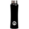 O’BOUTEILLE Obouteille Curvy Black Stainless Steel Single Wall Leak Proof Fridge Water Bottle 750 ml For School/Home/Kitchen/Office/Work/Boys/Girls/Kids/Adults