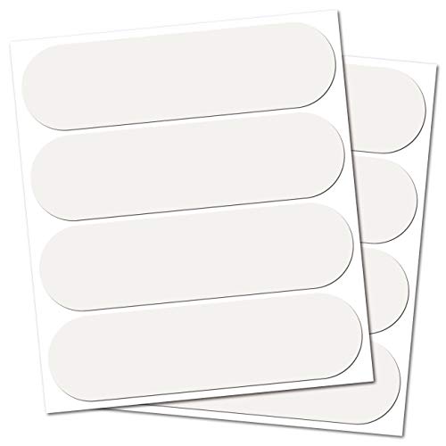 B REFLECTIVE, (Pacco da 2) Kit 4 adesivi rifrangenti/riflettenti, Sicurezza e visibilità di notte, Adesivo per Moto Casco/Motorino/Bicicletta/Passeggino/Giocatolli, 8,5 x 2,3 cm, bianco