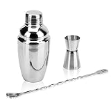 Fácil de usar y limpiar: Cocktail Bar Set de acero inoxidable a prueba de herrumbre, a prueba de herrumbre y fugas, no se dobla, rompe, oxida ni deforma. No solo se ve elegante, sino que también es extremadamente duradero e inocuo para la salud. Incluso se puede limpiar con seguridad en el lavavajillas.