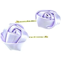 clarigo Haarnadeln Haarklammern Haarklemme Hochzeit Satinblüte flieder Blumen Blumenmädchen