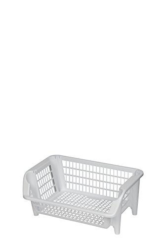 Küchenkorb, Stapelkorb aus Kunststoff in Weiß. Stapel- und nestbar. Erweiterbar zum Küchenregal. Maße BxTxH 54,5 x 38 x 24,5 cm!