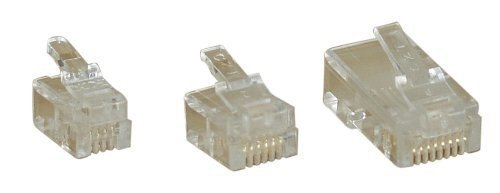 Modularstecker - 6P4C RJ11 zum Crimpen auf Flachkabel - 10er Pack